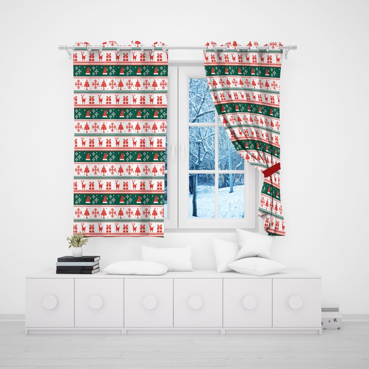 Draperie personalizata pentru Craciun ,model traditional, 250x150cm