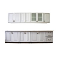 Set Mobila bucatarie LUISA 2.6 m MDF infoliat, Carcasa Alb / Front MDF infoliat Alb cu Blat termorezistent, 8 corpuri