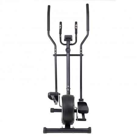 Bicicleta fitness eliptica TECHFIT E250N, Sistem inertie volanta 5 Kg, Greutate utilizator 110 Kg, Suport tableta/smartphone, Negru