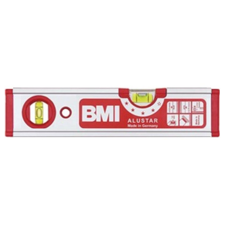 Nivela profesionala AluStar, BMI Germania, 2 fiole, 0.5 mm/m, 17 cm