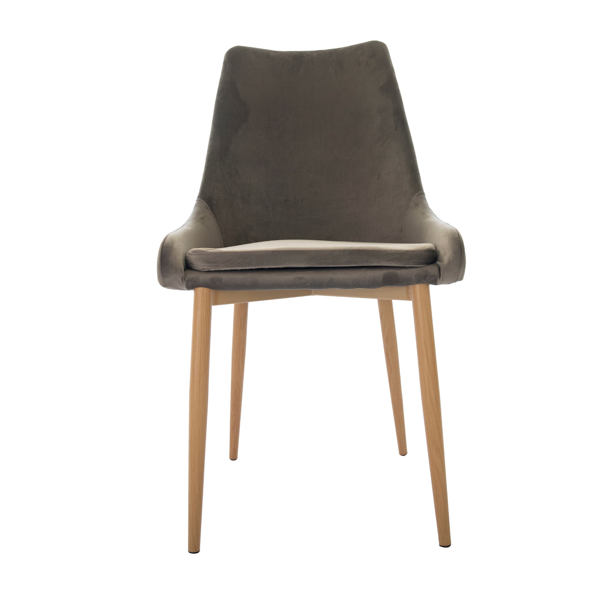 Scaun de tip fotoliu Eliza, catifea, gri