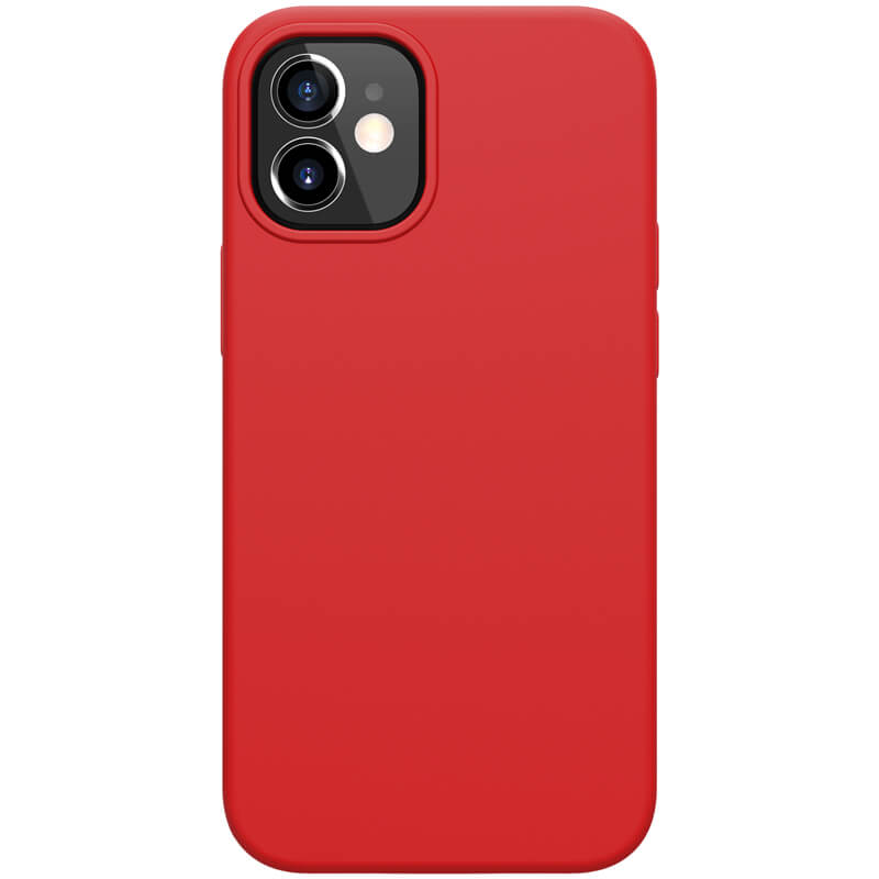 Husa din silicon mat rosu, cu interior de microfibra pentru iPhone 12 mini (5.4) – Nillkin Flex