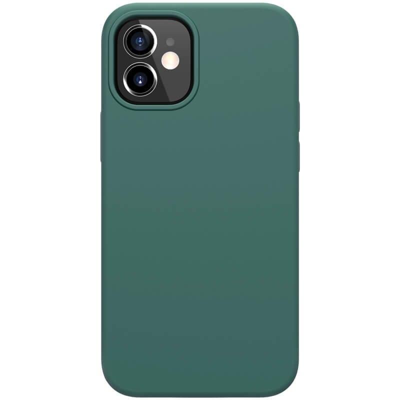 Husa din silicon mat verde, cu interior de microfibra pentru iPhone 12 (6.1) – Nillkin Flex
