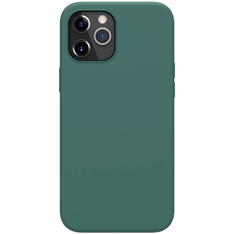 Husa din silicon mat verde, cu interior de microfibra pentru iPhone 12 Pro (6.1) – Nillkin Flex