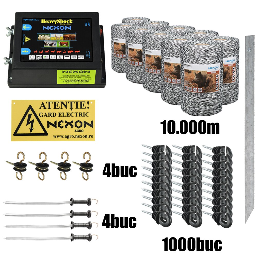 Pachet gard electric NEXON Simple 6.6J 12V , 10.000m~120 kg