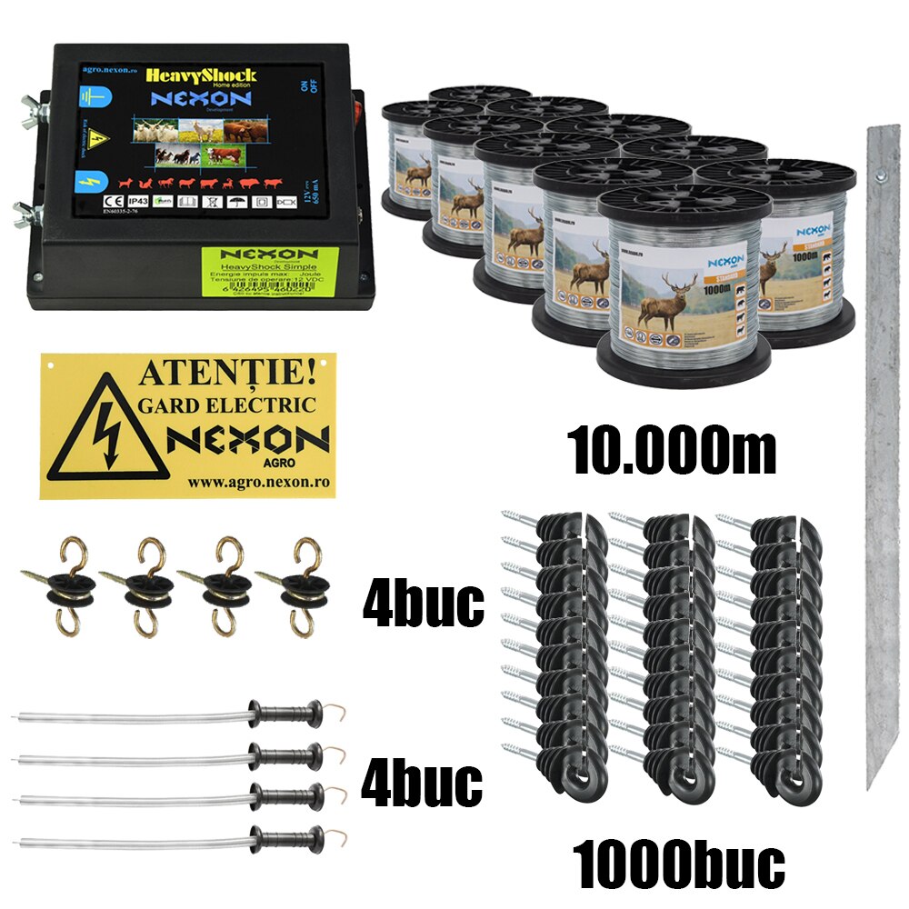 Pachet gard electric NEXON Simple 6.6J 12V , 10.000m~150 kg