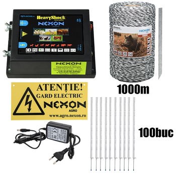 Pachet gard electric NEXON Simple 4J 12V , 1000m 3lite~120 kg cu stalpisori Pachet gard electric NEXON Simple 4J 12V , 1000m 3lite~120 kg cu stalpisori