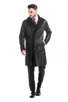 Palton din blana de miel 359 Negru Palton din blana de miel 359 Negru