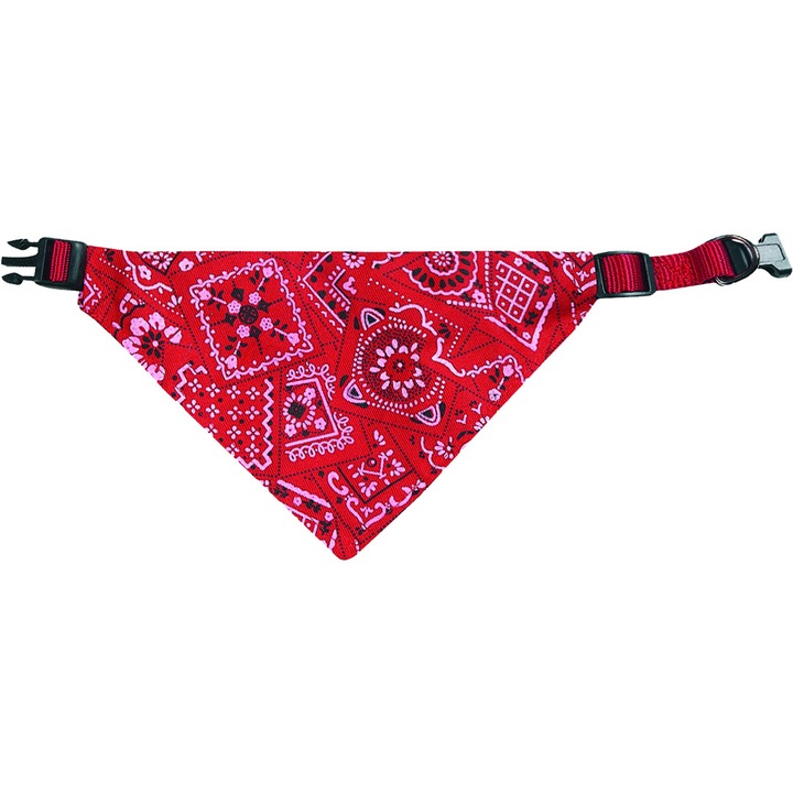 Zgarda cu bandana, Pinto, Rosie, XS/S 22-35CM/10MM