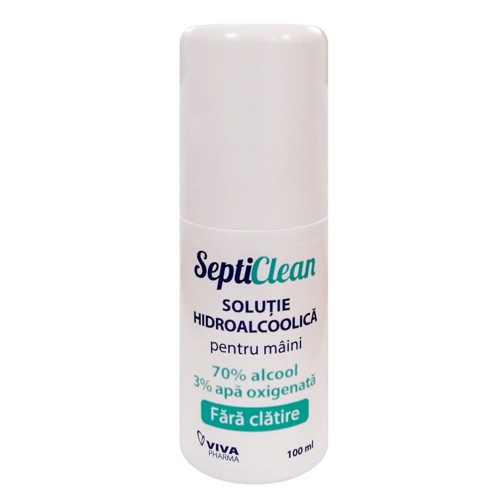 Solutie Hidroalcoolica dezinfectanta pentru maini, Septiclean, 100ml