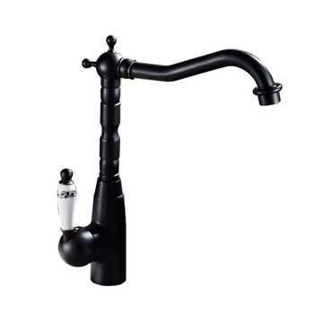 Baterie bucatarie Starke, alama sanitara, gat lebada, retro, negru , OD-2051 Baterie bucatarie Starke, alama sanitara, gat lebada, retro, negru , OD-2051