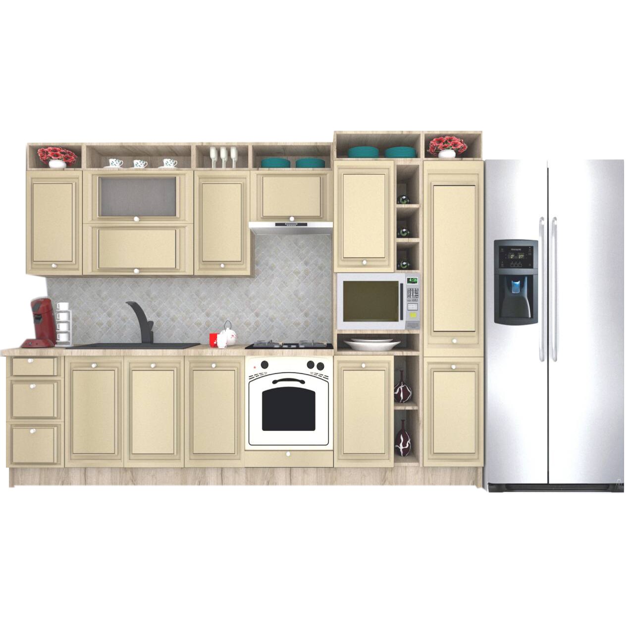 Set Bucatarie Genarom Leea Art MDF Canyon 320C K002 / decor 243