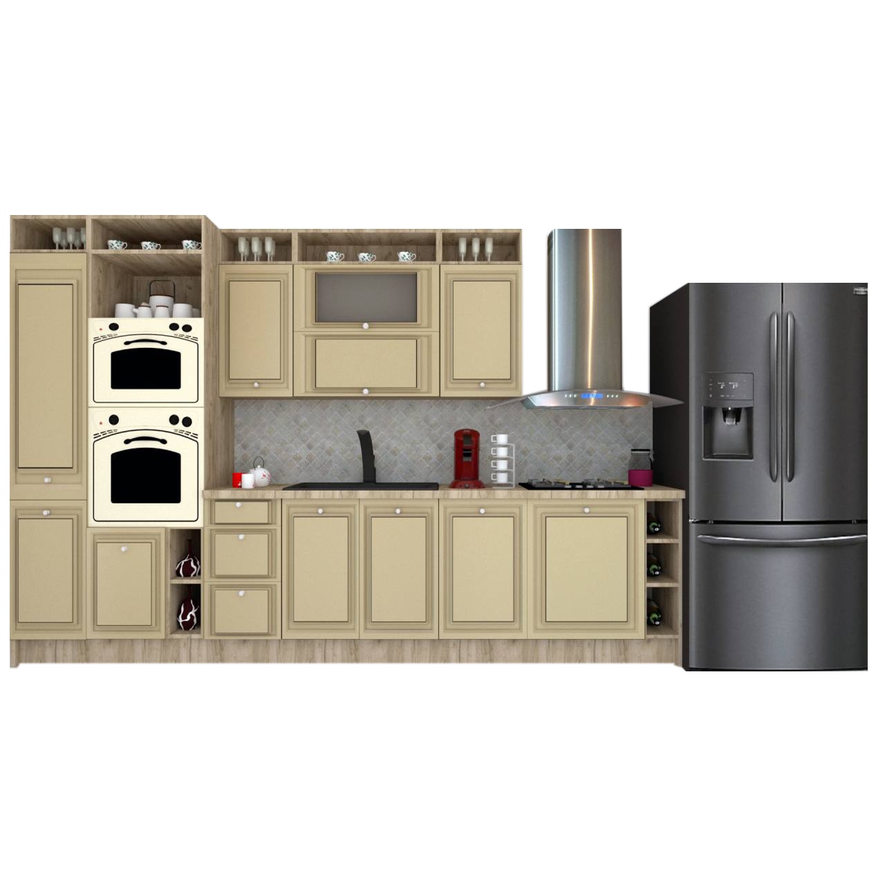 Set Bucatarie Genarom Leea Art MDF Canyon 340B K002 / decor 243