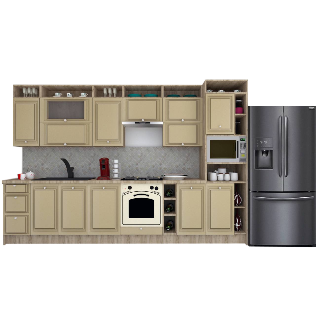 Set Bucatarie Genarom Leea Art MDF Canyon 340C K002 / decor 243