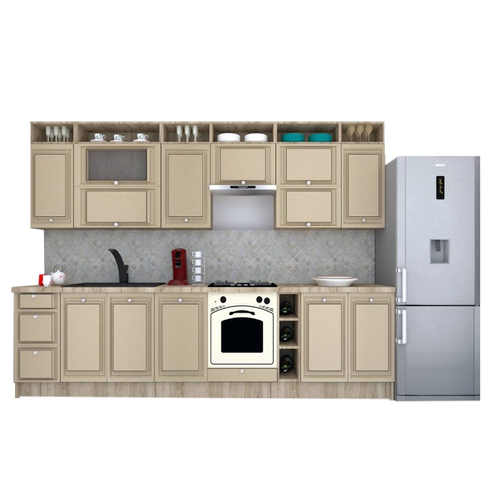 Set Bucatarie Genarom Leea Art MDF Canyon 320A K002 / decor 243