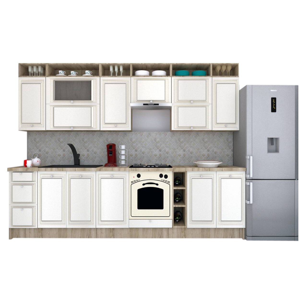 Set Bucatarie Genarom Leea Art MDF Sparx 320A K002 / decor 242