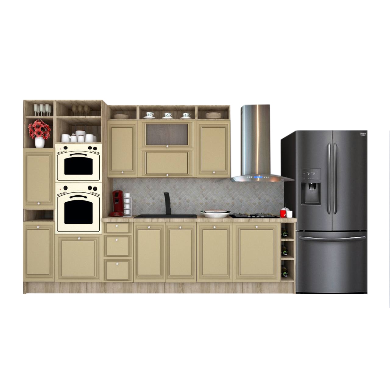 Set Bucatarie Genarom Leea Art MDF Canyon 340A ST K002 / decor 243