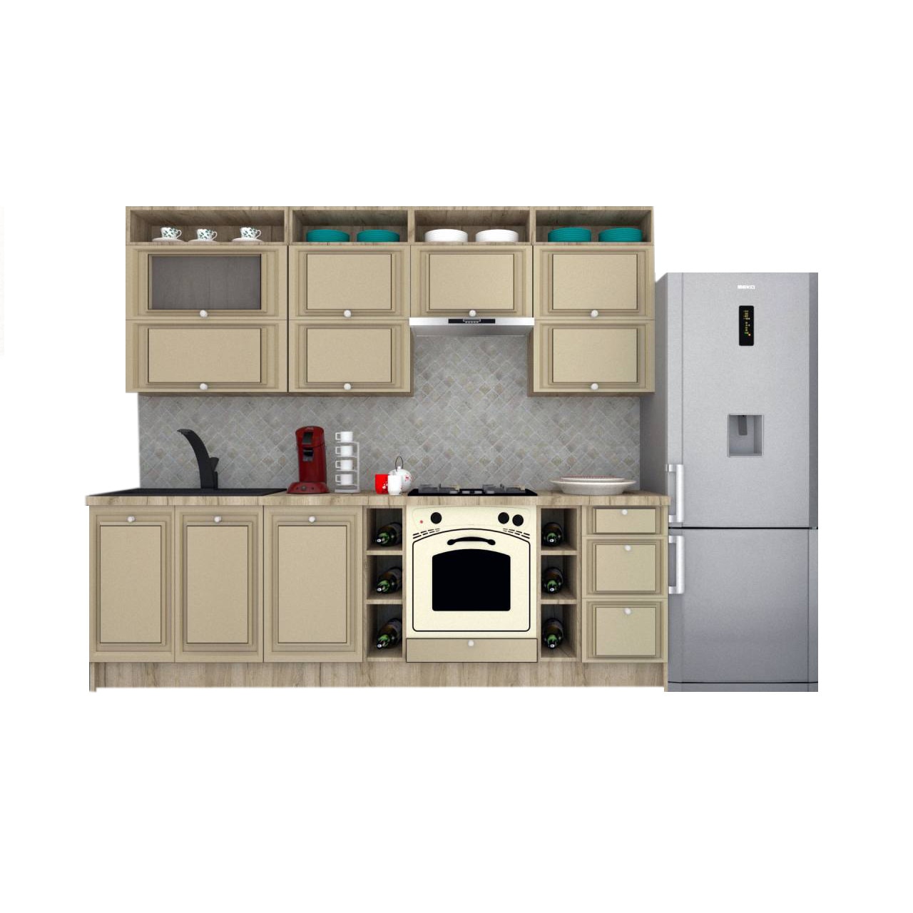 Set Bucatarie Genarom Leea Art MDF Canyon 260 K002 / decor 243