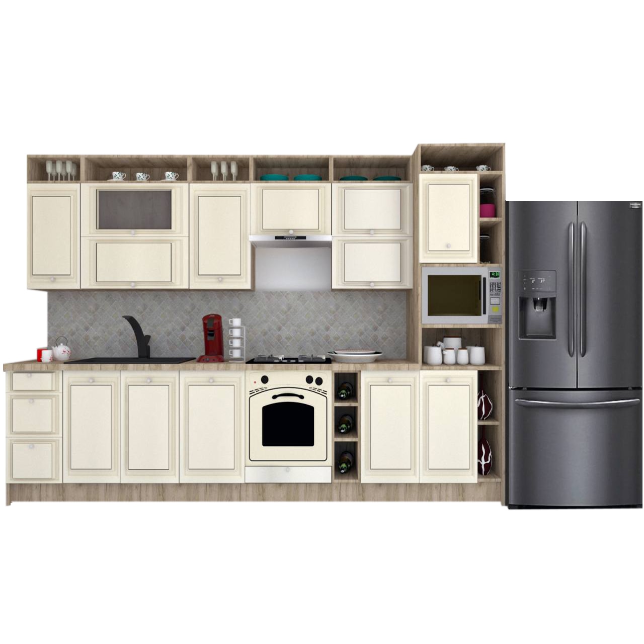 Set Bucatarie Genarom Leea Art MDF Sparx 340C K002 / decor 242