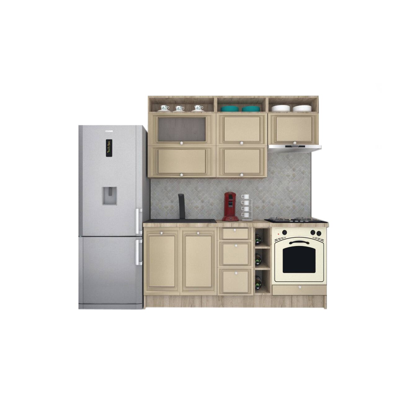 Set Bucatarie Genarom Leea Art MDF Canyon 200 K002 / decor 243