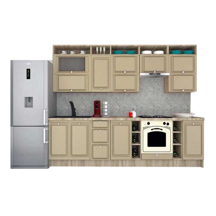 Set Bucatarie Genarom Leea Art MDF Canyon 300B K002 / decor 243