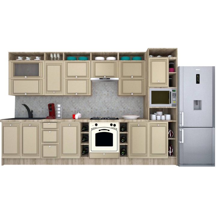 Set Bucatarie Genarom Leea Art MDF Canyon 360 K002 / decor 243