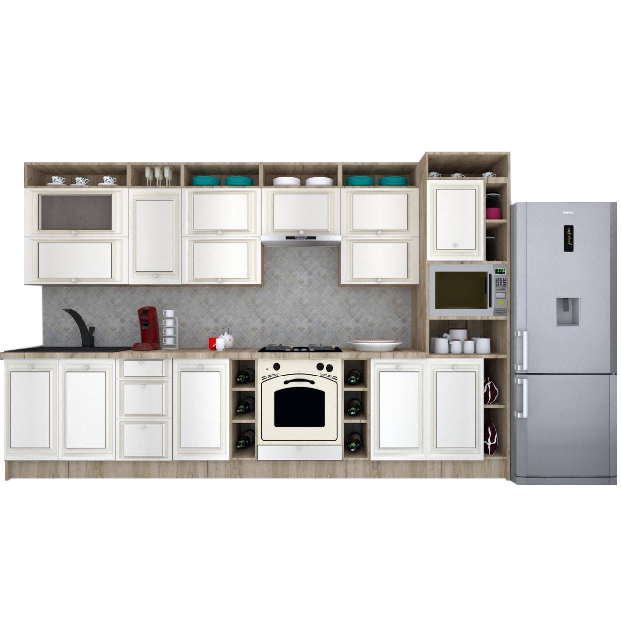 Set Bucatarie Genarom Leea Art MDF Sparx 360 K002 / decor 242