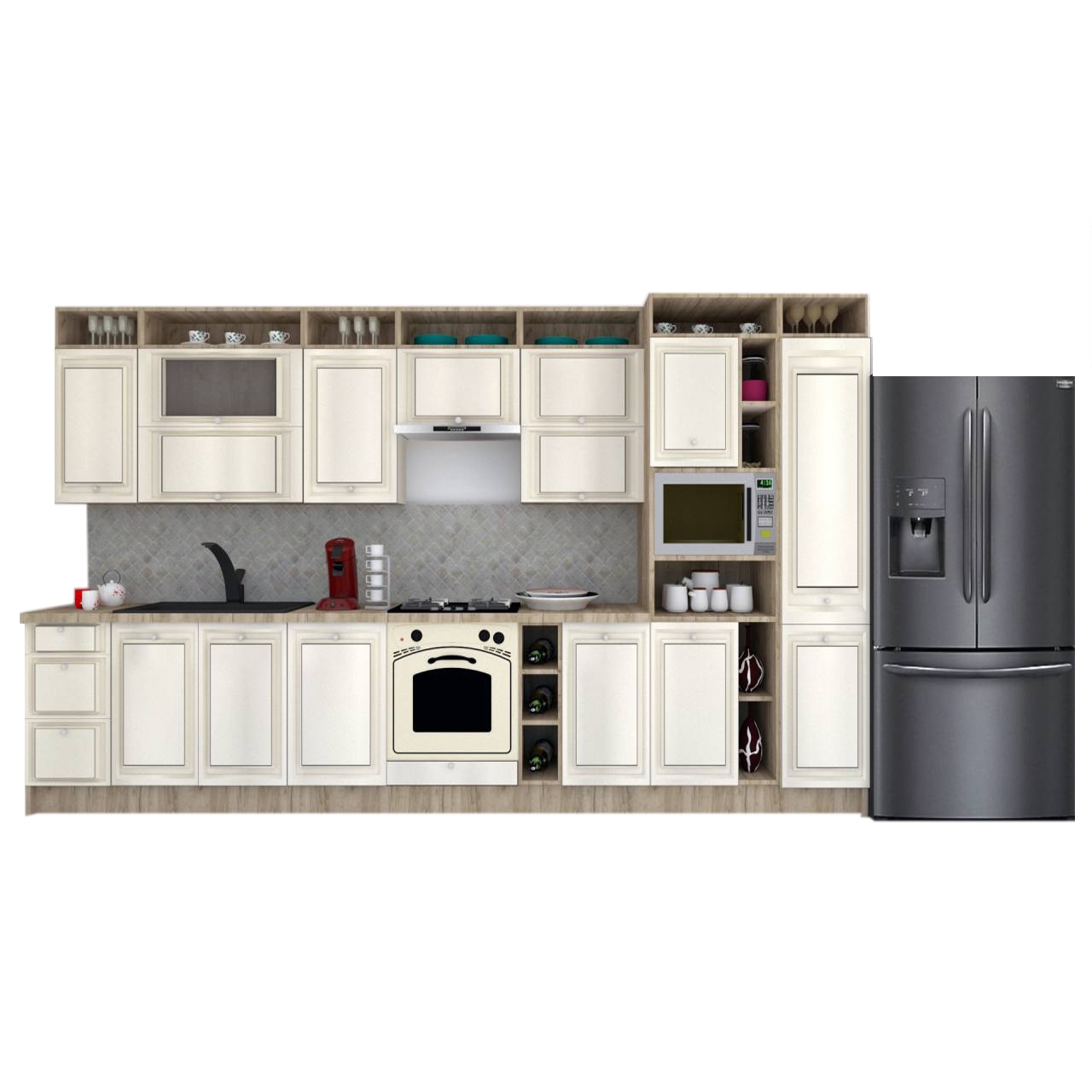 Set Bucatarie Genarom Leea Art MDF Sparx 380 K002 / decor 242