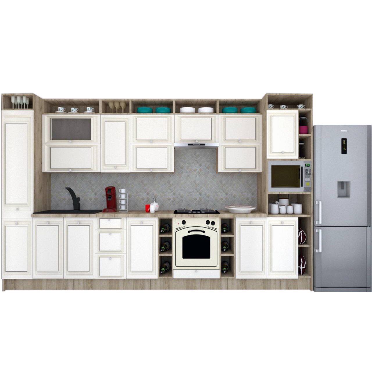 Set Bucatarie Genarom Leea Art MDF Sparx 400 K002 / decor 242