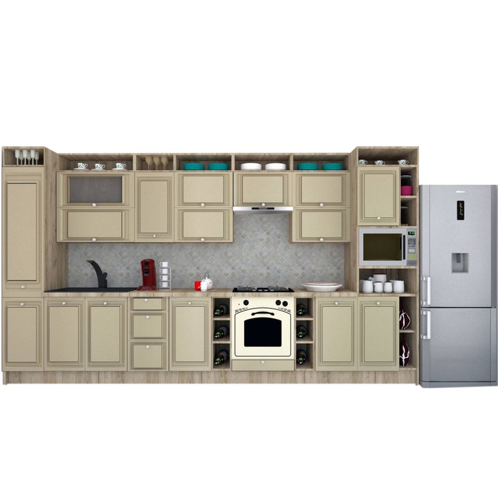 Set Bucatarie Genarom Leea Art MDF Canyon 400 K002 / decor 243