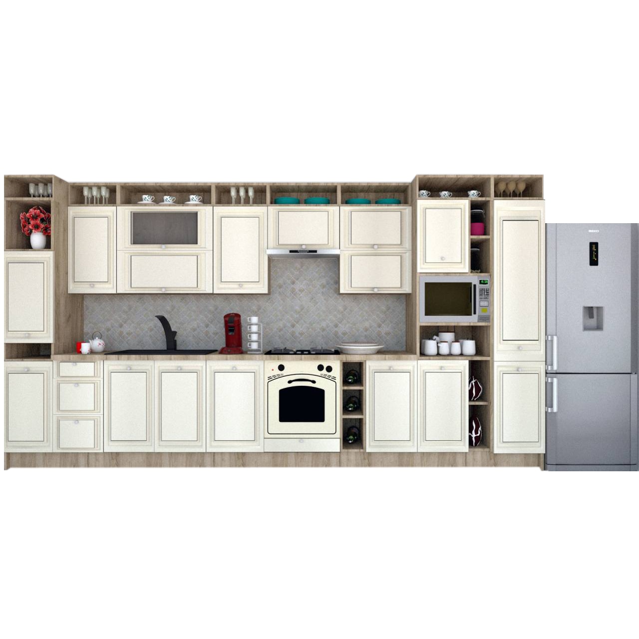 Set Bucatarie Genarom Leea Art MDF Sparx 420 K002 / decor 242