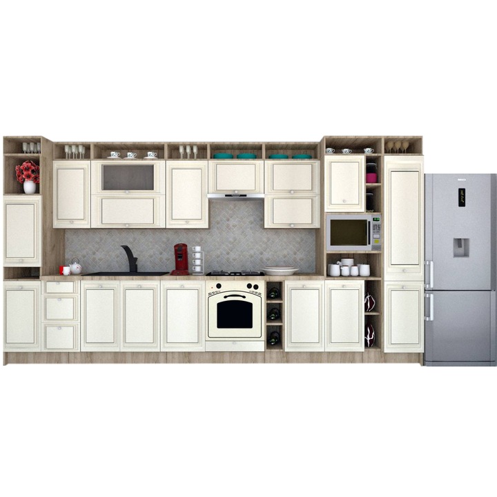 Set Bucatarie Genarom Leea Art MDF Sparx 420 K002 / decor 242