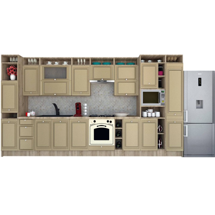 Set Bucatarie Genarom Leea Art MDF Canyon 420 K002 / decor 243