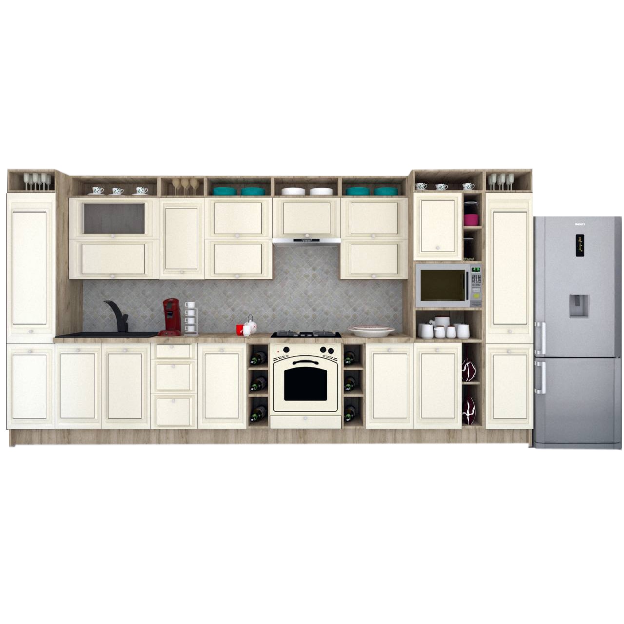 Set Bucatarie Genarom Leea Art MDF Sparx 440 K002 / decor 242