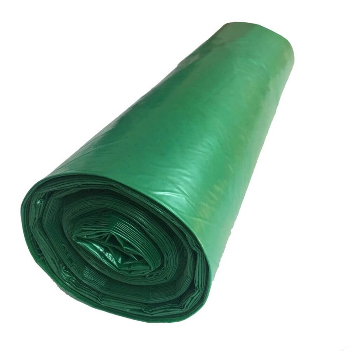 Szemeteszsák, 240L, 110x125 cm, 10 db/tekercs, LDPE anyag, zöld