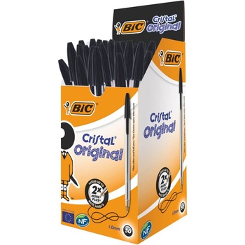 Set 50 Pixuri BIC Cristal, Varf 1 mm, Negre, Corp Plastic Transparent/Negru Set 50 Pixuri BIC Cristal, Varf 1 mm, Negre, Corp Plastic Transparent/Negru