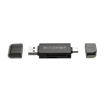 Card reader BlitzWolf BW-CR1, micro SD / SD, conectori USB si USB-C, 5Gbps, Negru Card reader BlitzWolf BW-CR1, micro SD / SD, conectori USB si USB-C, 5Gbps, Negru