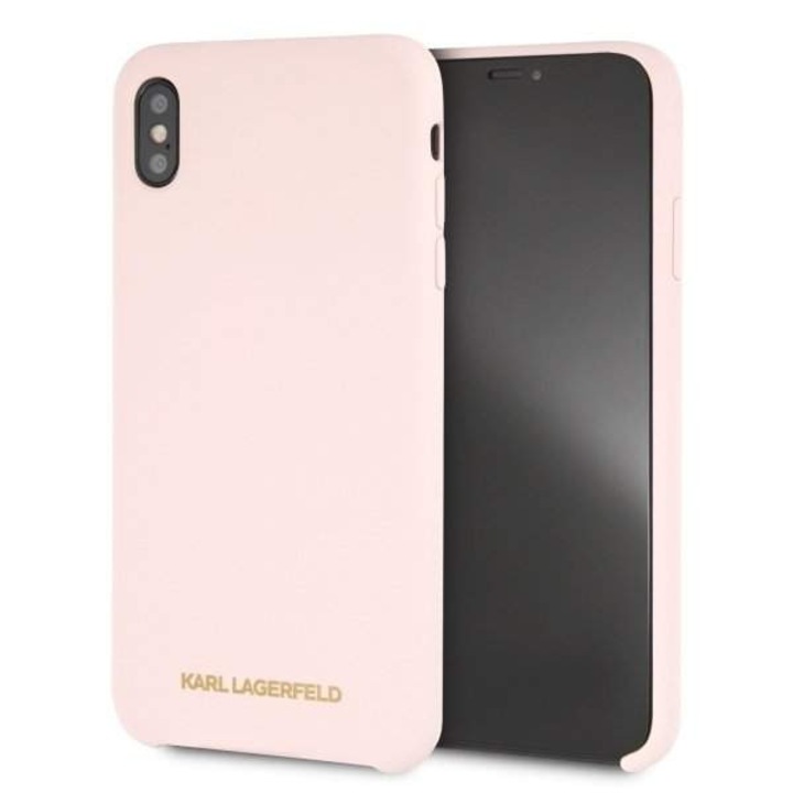Karl Lagerfeld KLHCI65SLLPG iPhone Xs Max Hardtelefon tok hátlap tok jasnoróżowy / világos rózsaszín szilikon