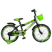bicicleta baieti 5-7 ani roti 18 inch frane c-brake roti ajutatoare cu led rich baby csr18wta cadru negru cu design verde imagen 47_0_
0