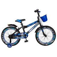 bicicleta pentru copii cu roti de 18quot frane c-brake cos plastic roti ajutatoare negrualbastru rich baby genius pentru varsta 57 ani imagen 14_0_
0