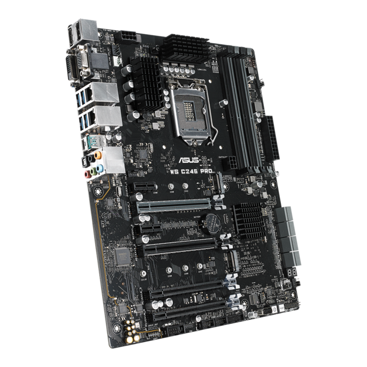 Placa de baza ASUS WS C246 Pro, Socket 1151, dual M.2, 4 x PCIe 3.0 x16, Dual Lan