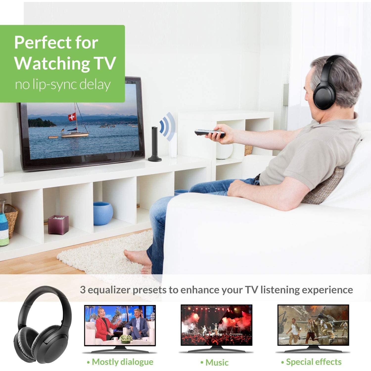 Casque TV Sans Fil Avantree Opera BTHT-6190 Avec Émetteur Et Support - Occasion