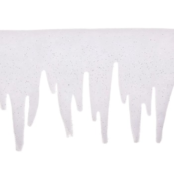 Banner decorativ pentru Craciun, Zola, alb, turturi cu sclipici, 200x25 cm Banner decorativ pentru Craciun, Zola, alb, turturi cu sclipici, 200x25 cm