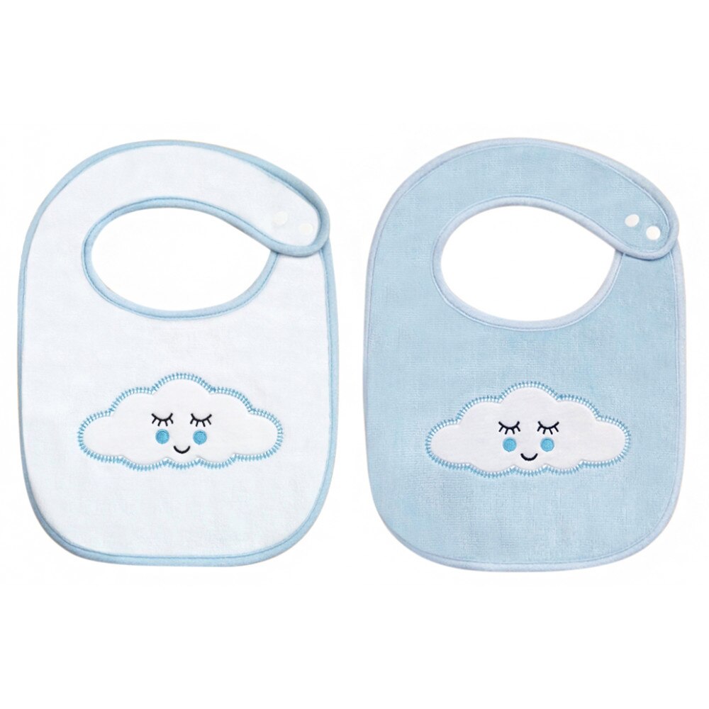 Set 2 bavete din velour Sleepy Cloud Blue