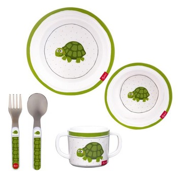 Set de tacamuri si vesela din melamina Testoasa Set de tacamuri si vesela din melamina Testoasa