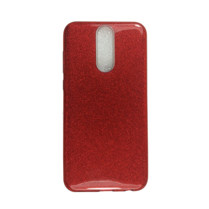 Husa compatibila cu Huawei Mate 10 Lite, Silicon cu sclipici Glitter, Rosu