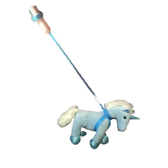 Unicorn din plus 23 cm in lesa, albastru