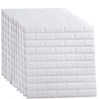 Set 10 x Tapet 3D Autocolant alb, design caramida, rezistent la apa, 70cm x 77cm x 6 mm, AMORICO ® Set 10 x Tapet 3D Autocolant alb, design caramida, rezistent la apa, 70cm x 77cm x 6 mm, AMORICO ®