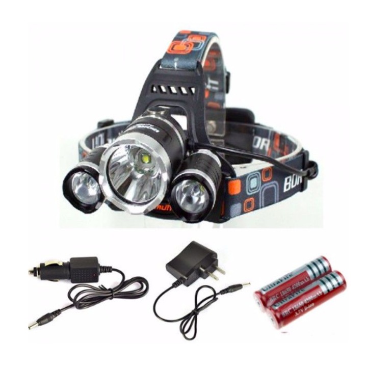 Челник Autodiag, 3 LED диода, Зарядни за автомобил и мрежово, Акумулаторни батерии