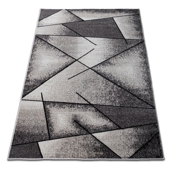 Covor Phoenix, Geometric Gri/Negru, 60cm x 110cm, model 3016/0244 Covor Phoenix, Geometric Gri/Negru, 60cm x 110cm, model 3016/0244